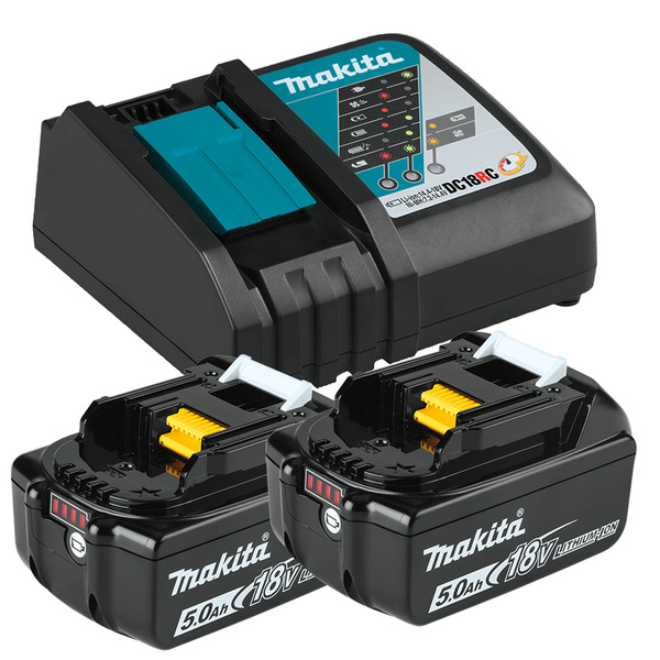 Makita BL1850 18V 5.0Ah Li-Ion LXT Battery Twin Pack With DC18RC Charger