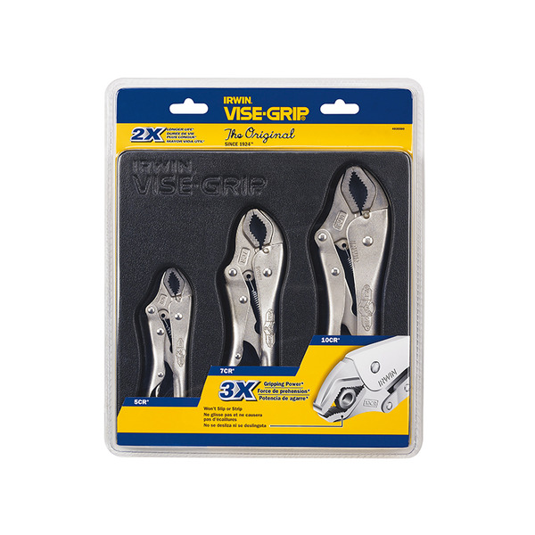 IRWIN® Vise-Grip® VIS10508020 IRWIN® Vise-Grip® Curved Jaw Locking Pliers Set of 3 (5CR/7CR/10CR)