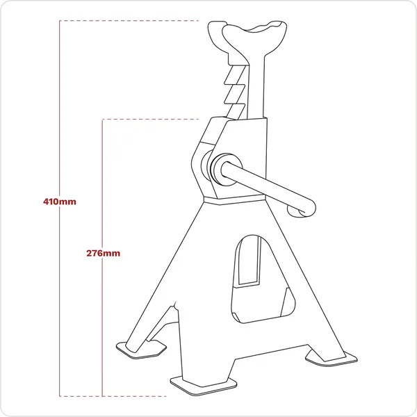Sealey VS2002BL Ratchet Type Axle Stands (Pair) 2 Tonne Capacity per Stand - Blue