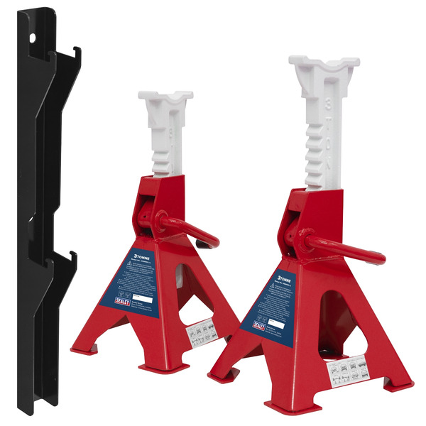Sealey VS2003COMBO Axle Stand & Axle Stand Storage Rack Combo 3 Tonne