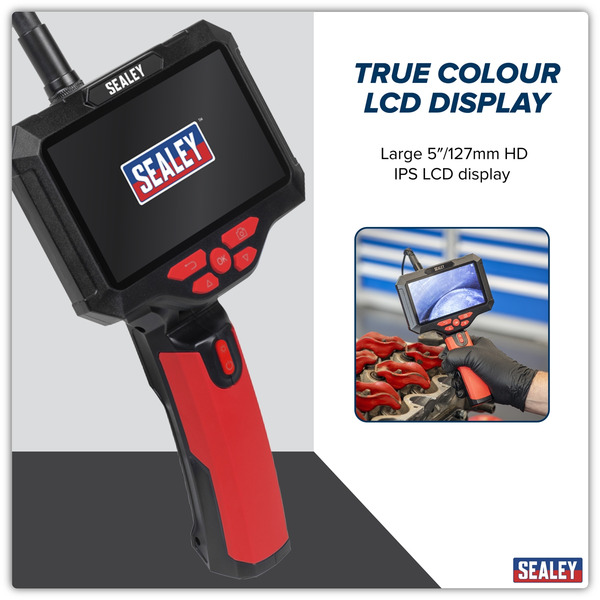 Sealey VS8118 Video Borescope 5.5mm Camera Dual Lens & 5