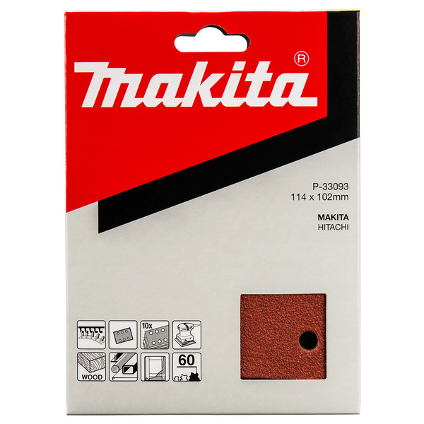 Makita P-33093 10pk Palm Sander Sheets Red 60 Grit
