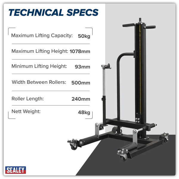 Sealey WD50QLS Viking Quick Lift Wheel Removal/Lifter Trolley 50kg Capacity