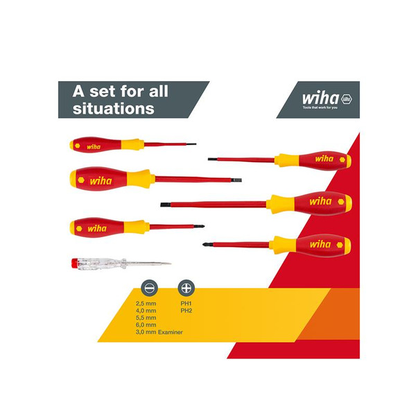 Wiha WHA00834 SoftFinish® electric SL/PH Screwdriver Set, 7 Piece