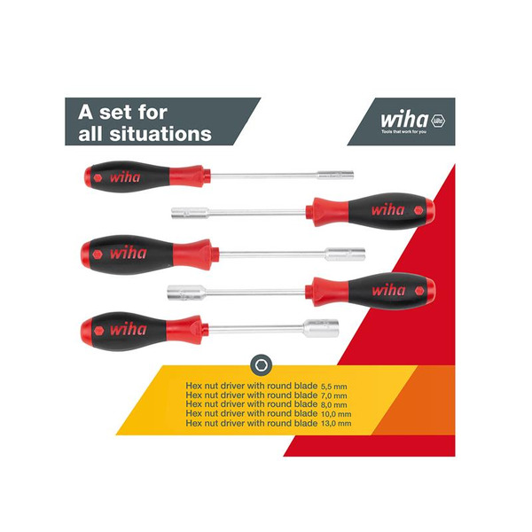 SoftFinish® Hex Nut Driver Set, 5 Piece