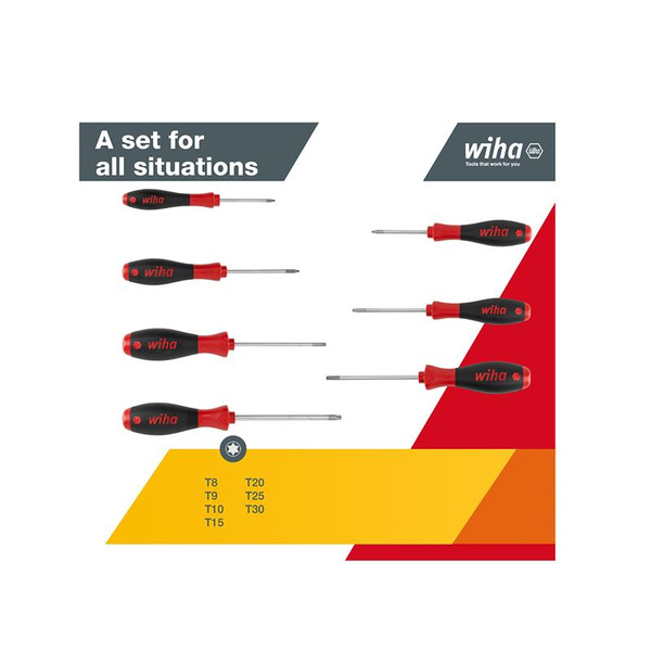 Wiha WHA01299 SoftFinish® TORX® Screwdriver Set, 7 Piece
