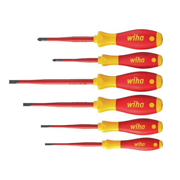 Wiha WHA36455 SoftFinish® electric slimFix SL/PZ Screwdriver Set, 6 Piece