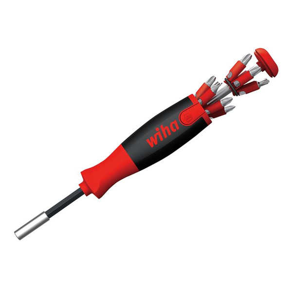 Wiha WHA38605 LiftUp 25 Magnetic Screwdriver with Bit Magazine (SL, PH, PZ, TX)