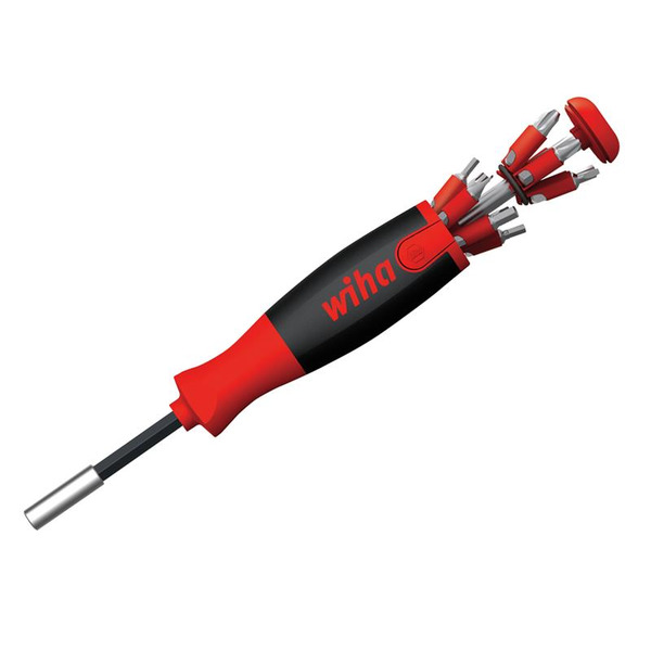 Wiha WHA38606 LiftUp 25 Magnetic Screwdriver with Bit Magazine (SL, PH, PZ, TX, Hex)