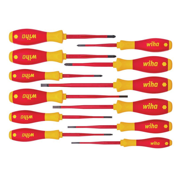 Wiha WHA41003 SoftFinish® electric slimFix Screwdriver Set, 12 Piece