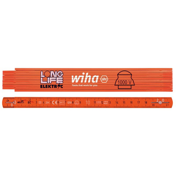 Wiha WHA42068 Longlife® Electrician's Folding Ruler 2m