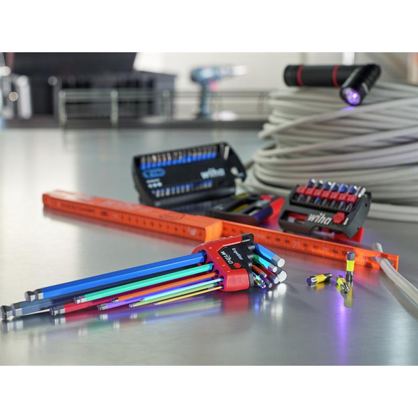 Wiha WHA43850 ErgoStar MagicRing® Colour Hex Ball End L-key Set, 9 Piece