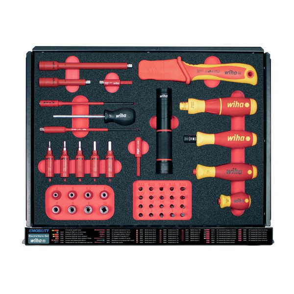 Wiha WHA44423 eMobility Workshop Trolley Set, 113 Piece