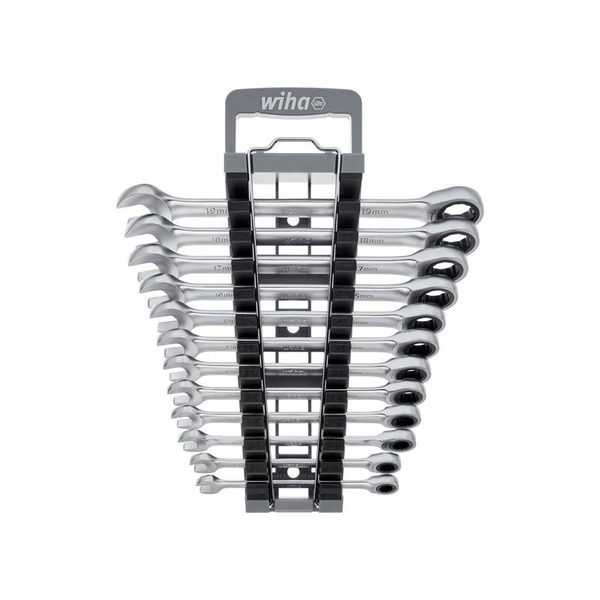 Wiha WHA44665 Ring Ratchet Spanner Set, 12 Piece