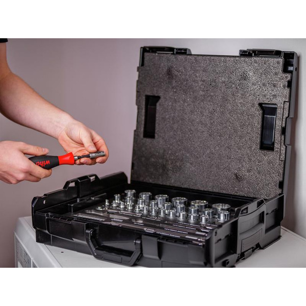 Wiha WHA44685 1/4in & 1/2in Nut Driver & Bit Set, 60 Piece (inc. Case)
