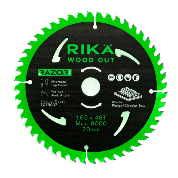 Rika TCTR007 Razor Pro TCT Plunge Saw Blade 165mm x 48T x 20mm