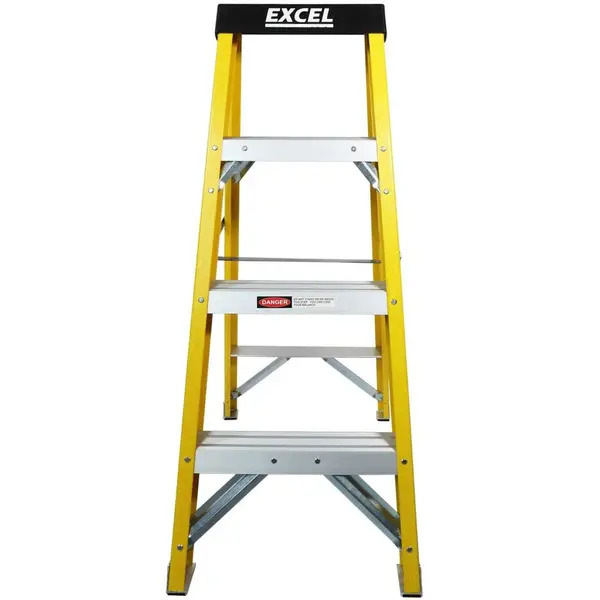 Excel 1655 Electricians Fibreglass Step Ladder 3 Tread 1.03m Heavy Duty