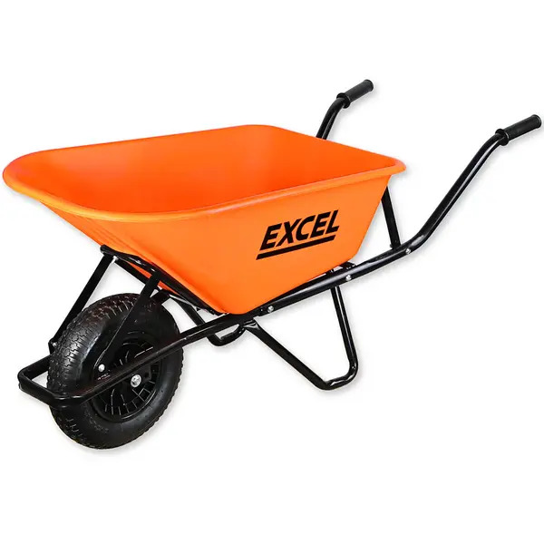 Excel 30372 Heavy Duty Wheelbarrow with 100L HDPE Tray
