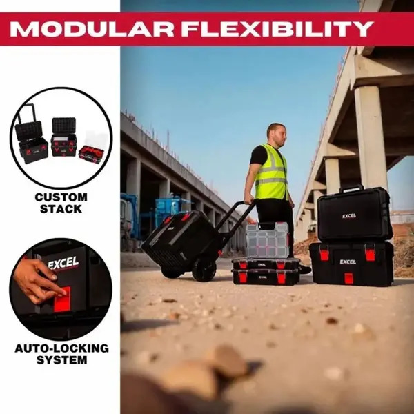 Excel 32121 Heavy Duty Modular Tool Box Set 6 Piece