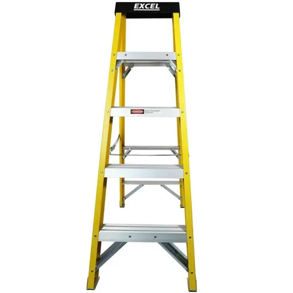 Excel 6414 Electricians Fibreglass Step Ladder 4 Tread 1.3m Heavy Duty