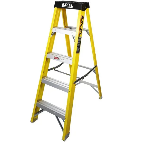 Excel 6414 Electricians Fibreglass Step Ladder 4 Tread 1.3m Heavy Duty