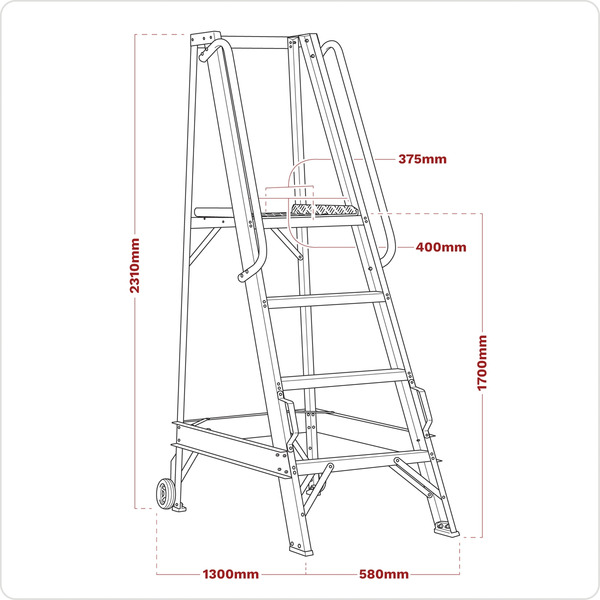 Sealey WS7 Warehouse Steps 7-Tread