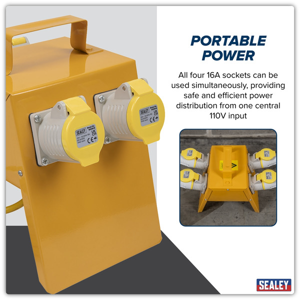 Sealey WSSB16 4-Way Splitter Box 110V