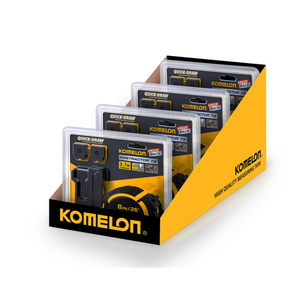 XMS25PROTAPE XMS Komelon 8m (26ft) Contractors Tape With Free Belt Clip