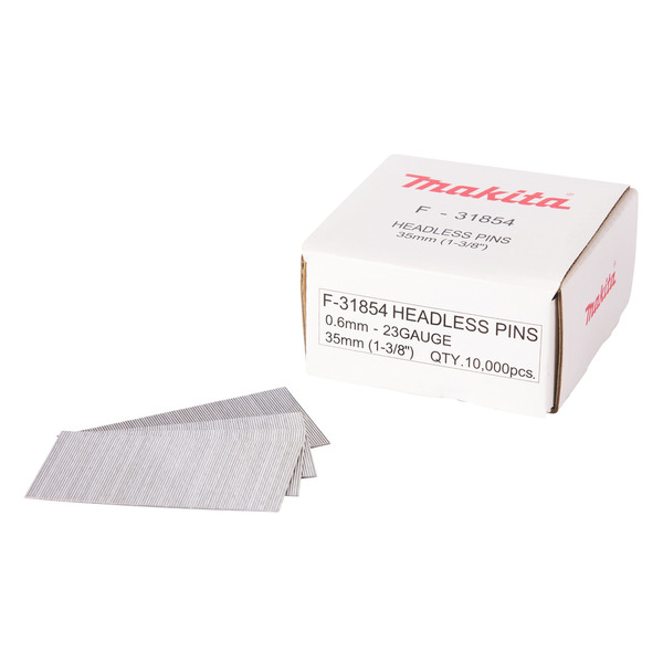 Makita F-31854 35mm Bright Headless Pins for BPT/DPT Nailers 10000pk