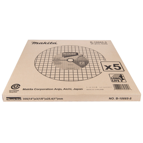 Makita B-10665-5 355 x 3 x 25.4mm Cut-Off Wheel 5pk