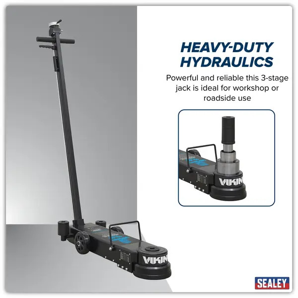 Sealey YAJ10-40LELR Viking Long Reach/Low Profile Air Operated Telescopic Jack 10-40 Tonne