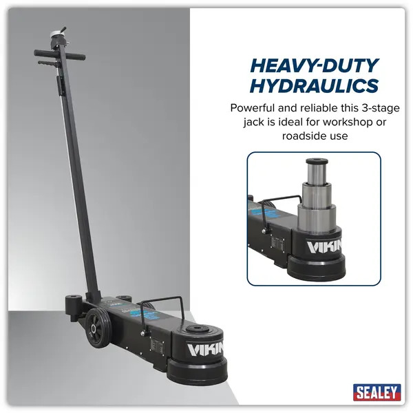 Sealey YAJ20-60LR Viking Long Reach/Low Profile Air Operated Telescopic Jack 20-60 Tonne