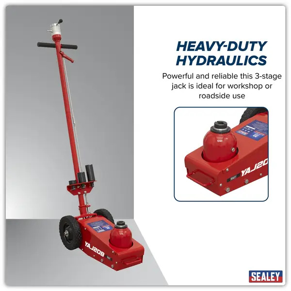 Sealey YAJ20B Air Operated Single Stage Trolley Jack 20 Tonne