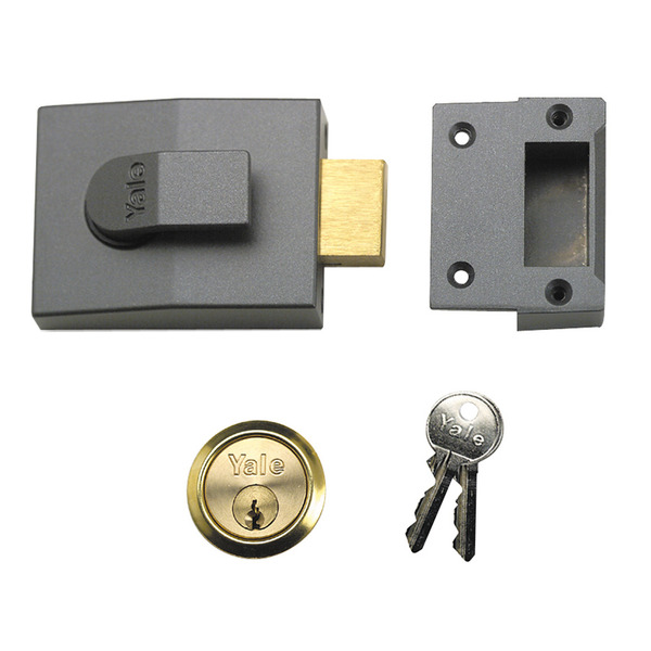 YAL82DMGPB Yale Locks 82 Deadbolt Nightlatch 60mm Backset DMG Finish Box