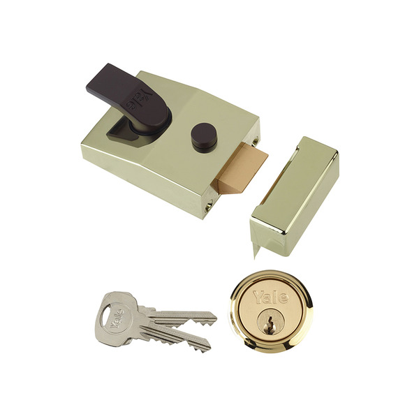 YAL89BLX Yale Locks 89 Deadlock Nightlatch 60mm Backset Brasslux Finish Box