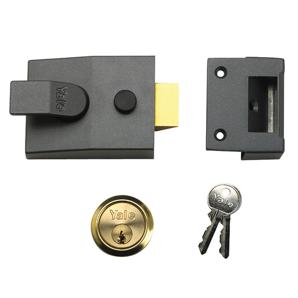 YAL91DMGPB Yale Locks 91 Basic Nightlatch 60mm Backset DMG Finish Box