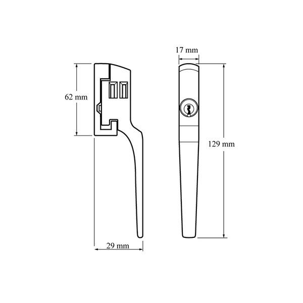 YALP115WE Yale Locks P115WE Lockable Window Handle White Finish