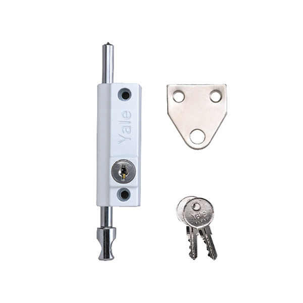 YALP124WE Yale Locks P124 Door Push Bolt White Finish Visi