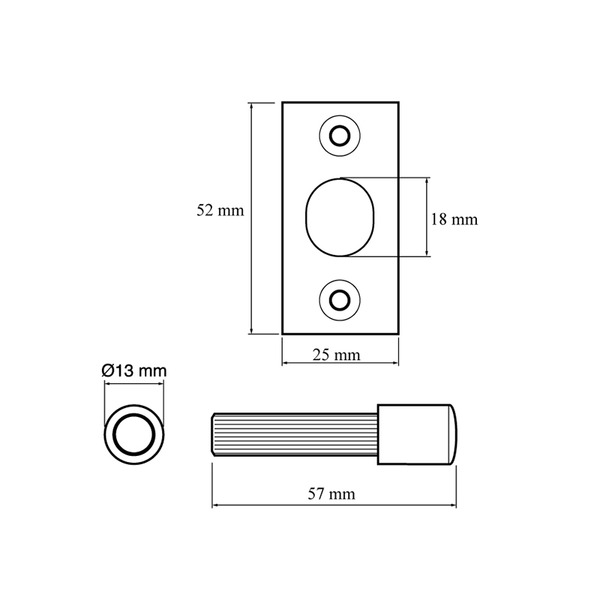 YALP125PB Yale Locks P125 Hinge Bolts Brass