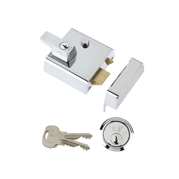 YALP2CHNL Yale Locks P2 Double Security Nightlatch 40mm Backset Chrome Finish Visi