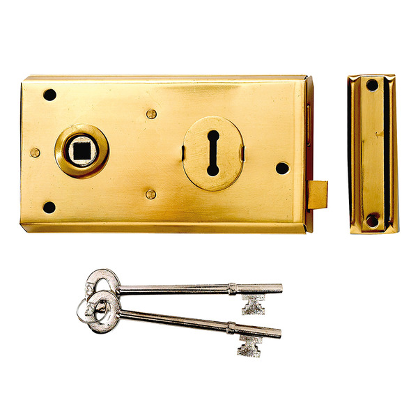 YALP401PB Yale Locks P401 Rim Lock Polished Brass Finish 138 x 76mm Visi