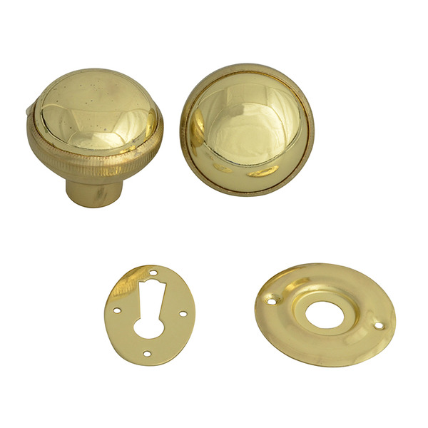 YALP405PB Yale Locks P405 Rim Knob Polished Brass Finish