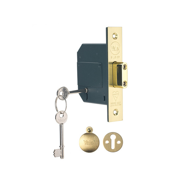 YALPM562PB30 Yale Locks PM562 Hi-Security BS 5 Lever Mortice Deadlock 81mm 3in Polished Brass