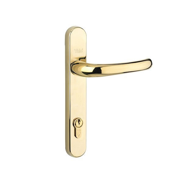 YALPPVCRHPGF Yale Locks Retro Door Handle PVCu Polished PVD Gold Finish