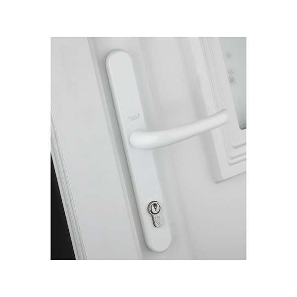 YALPPVCRHWH Yale Locks Retro Door Handle PVCu Polished PVD White Finish