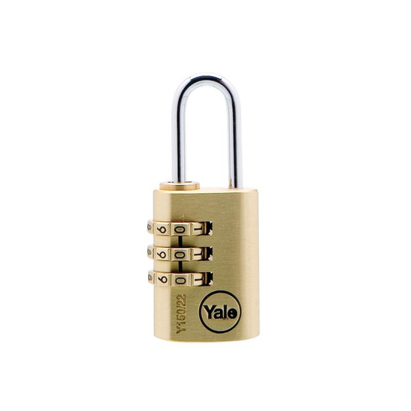 YALY15022 Yale Locks Brass Combination Padlock 22mm