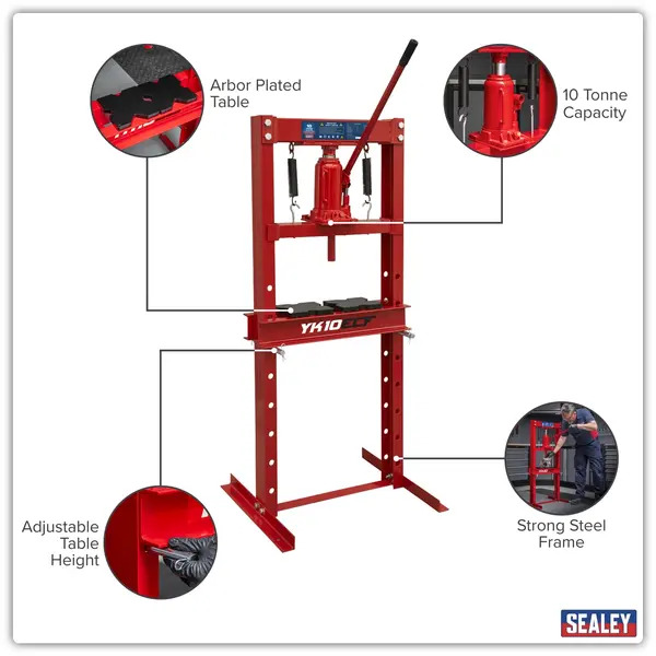 Sealey YK10ECF Hydraulic Floor Type Press 10 Tonne