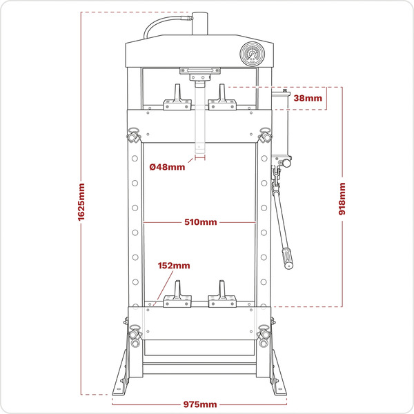Sealey Premier Hydraulic Floor Type Press 20 Tonne