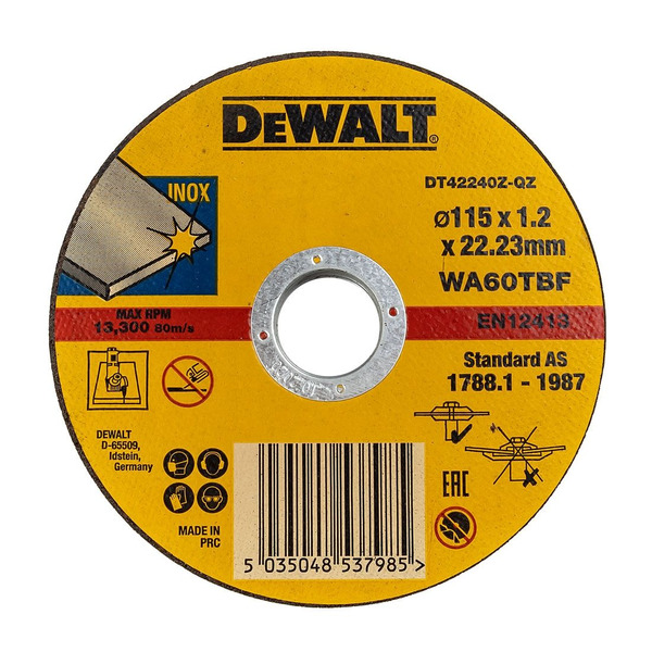 DeWalt 115 x 1.2mm Thin Cut INOX 10pcs TIN