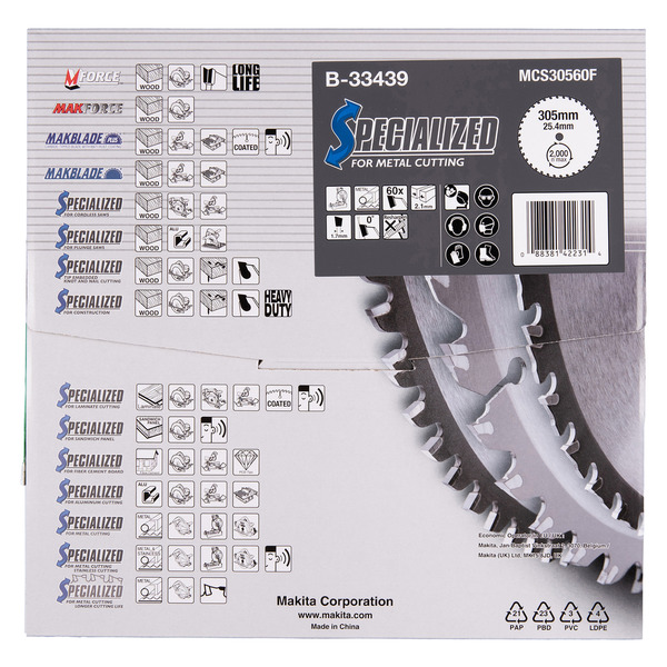 Makita B-33439 305 x 25.4mm 60T Cut Off Mild Steel Saw Blade